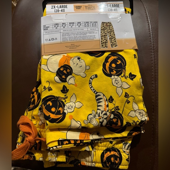 Disney Men's Winnie The Pooh and Friends Jack-O-Lantern Pajama Pants 2X New - Picture 5 of 5